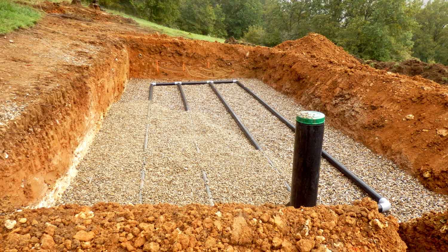 Standard drainage field installation